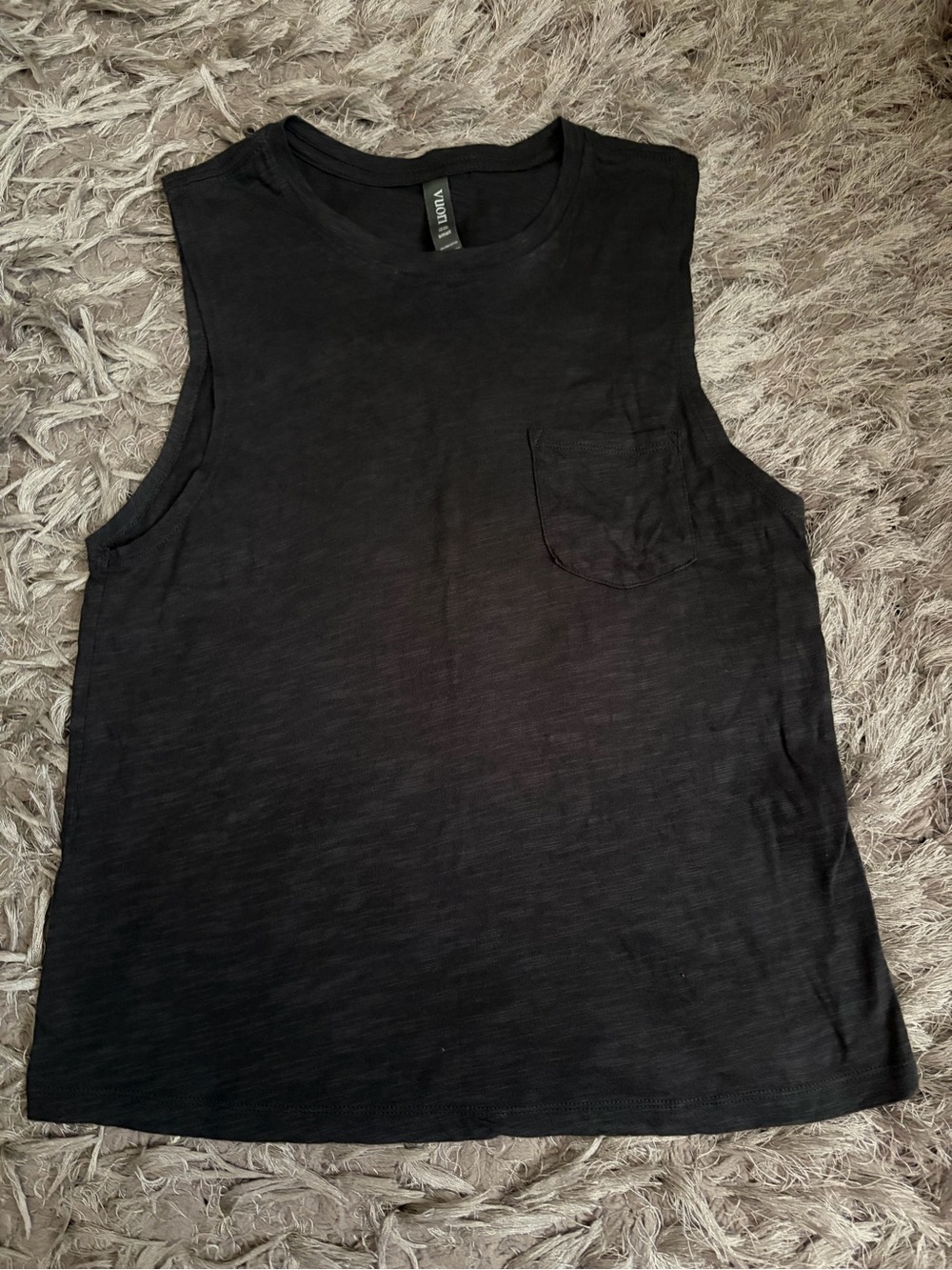Vuori Black Sleeveless Pocket Muscle Tank